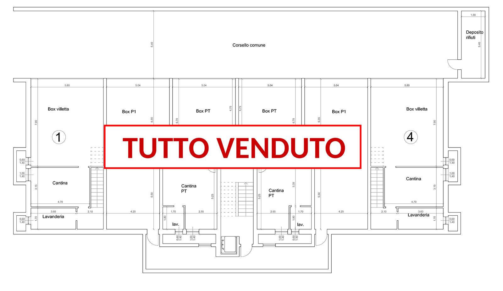 PAL.C PIANO INTERRATO Tutto Venduto